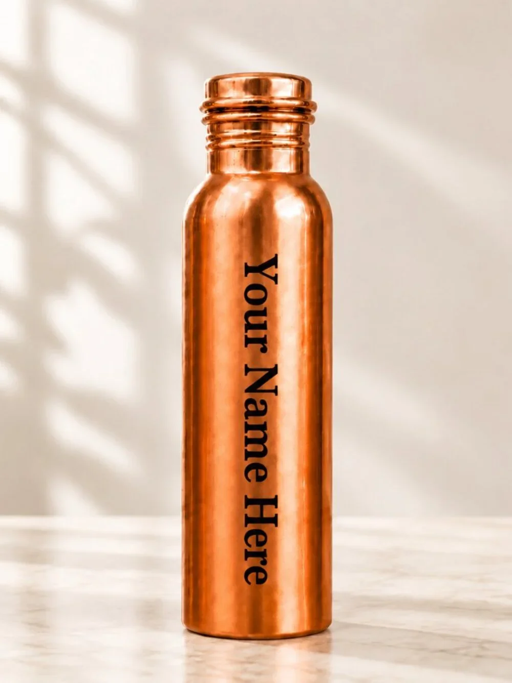 Personalized Pure Copper Water Bottle Custom Engraved Name 32 oz Gift